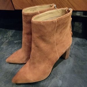 Banana republic suede cognac western tassel ankle boots sz 6- cowboy